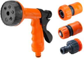 Bewässerungsspritzpistole 6 Funktionen mit 3 Zubehörteilen