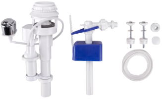 Pneumatischer WC-Mechanismus mit Schwimmerventil und Seitlichem Einlauf