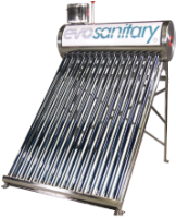 Druckloses Solarpanel-System mit Vakuumröhren INOX D / Vt[l]: 175; Vr[l]: 128; T[Stk]: 15; Dt[mm]: 58; Ltub[mm]: 1800