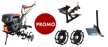 Paket Motorkultivator T1400 mit Scheinwerfer und Zubehör EvoTools®