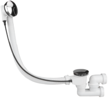 Wannen-Siphon mit Flexiblem Überlauf und Automatischem Stopfen