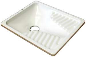 Türkische WC-Schüssel aus Emailliertem Stahl