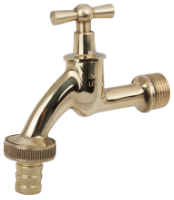 Doppeldienst-Auslaufhahn aus Messing