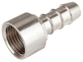 Vernickelter Schlauchverbinder mit Innengewinde