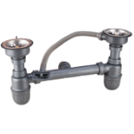 Flexibler Spülbecken-Siphon mit Ablaufventil und Doppel-Überlauf