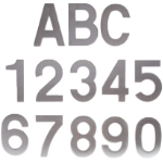 Selbstklebende Edelstahl-Ziffer H95 mm