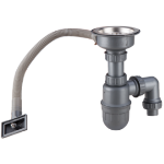 Flexibler Spülbecken-Siphon mit Ablaufventil und Überlauf