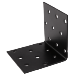 Schwarzer Gelochter Winkelverbinder für Holz