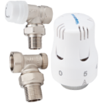 Set aus Thermostatventil und Rücklaufventil