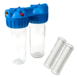 Doppelter Wasserfilter mit Sieb und Kohle EvoSanitary®