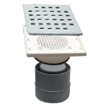 Quadratischer Bodenablauf-Siphon mit Aufsatz SV SCT-H56-280-1